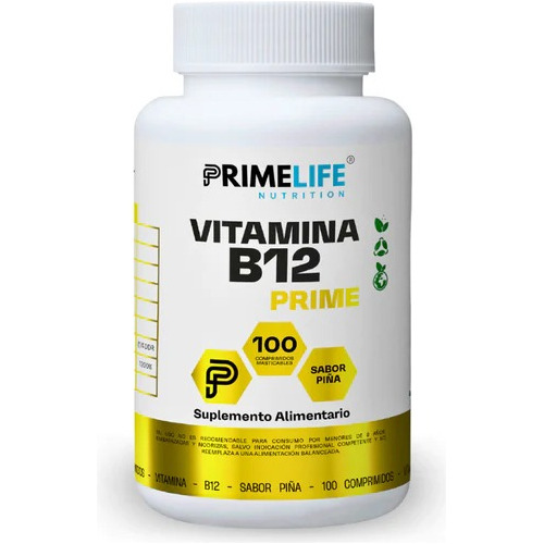 Vitamina B12 Prime 100 Comprimidos  Primelife