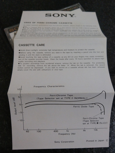 Fita Cassete K7 Sony Fecr 60 Ferro-cromo Type Iii (Usado)