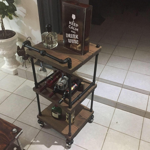 Industrial Bar Cart, Coffe Cart, Kitchen Cart