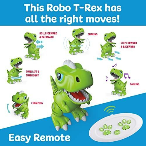 Dinosaurio Con Control Remoto Ojos Luz Led Camina Verde
