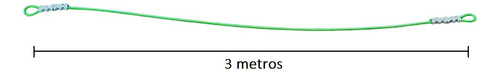 3 Mts Cable Acero Forrado 1/4 Aparato Gimnasio Fit Verde