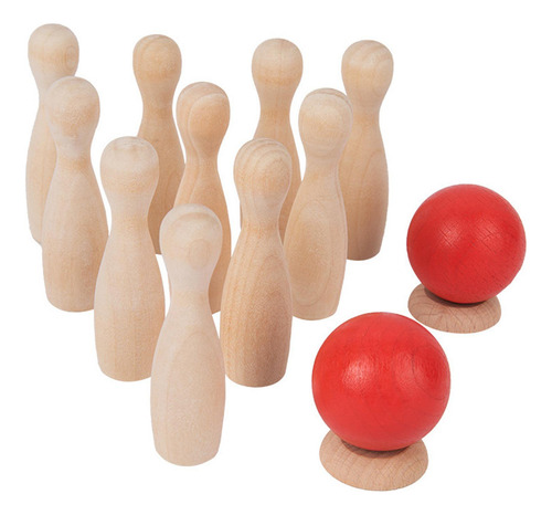 Wood Kids Bowling Toy Family Game Prop Desarrollo Temprano