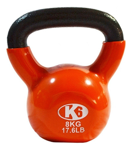 Pesa Rusa Mancuerna Encauchetada Kettlebell Gym K6 8kg Color Naranja