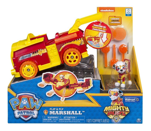 Paw Patrol Camion Bomberos Diseño Mosca Marshall Mighty Pups