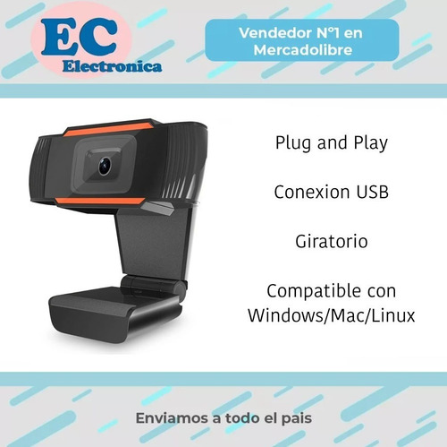 Camara Web Computadora Usb Microfono Windows Mac 720p Hd