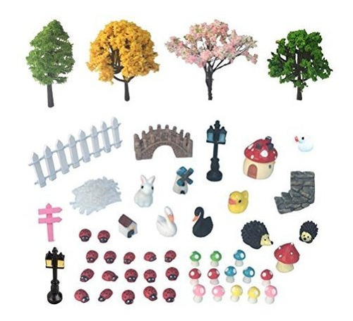 Kit De Ornamentos Miniatura De Hadas Vtete 50 Pcs + 4