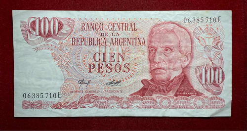 Billete 100 Pesos Ley 1978 Serie E Bottero 2410a Filigrana 2