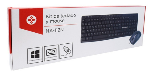 Naceb Tecnología Kit Teclado Y Mouse NA-112N Color Negro