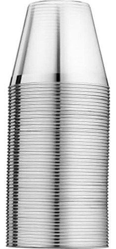 Munfix 100 Vasos De Plástico Plateados Vasos De Plástico Tra