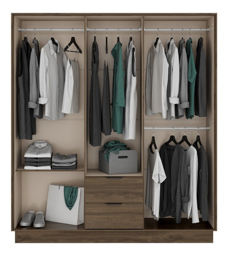 Ropero Closet Bertolini 1138 6 Puertas Legno