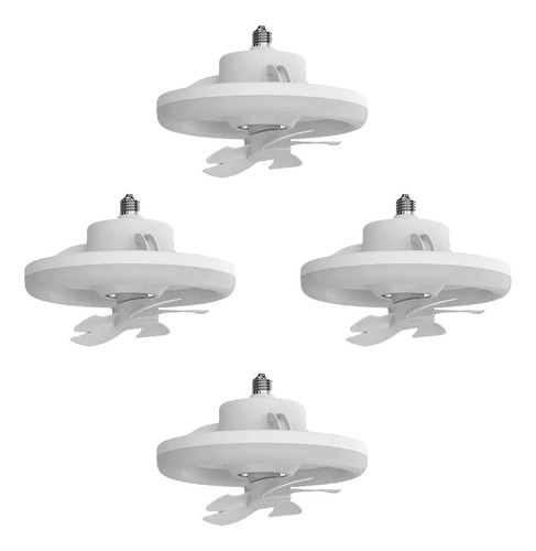 Pack De 4 Ventiladores De Techo 10 Pulgadas Lámpara Led 34 Watts 3 Velocidades Silencioso Con Control Remoto Base E27