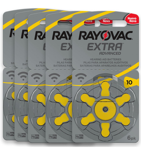 30 Pilha Baterias 10 Pr70 Aparelho Auditivo Rayovac Original