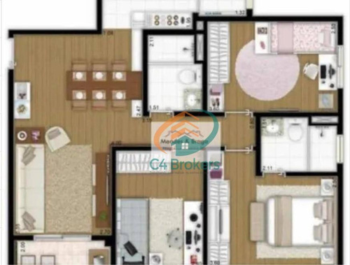 Imagem 23 de 24 de Apartamento Com 3 Dormitórios À Venda, 76 M² Por R$ 480.000,00 - Picanco - Guarulhos/sp - Ap3879