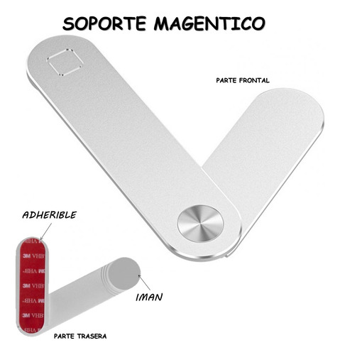 Soporte Para Monitor Laptop Celulares Tablet Magnético Plata