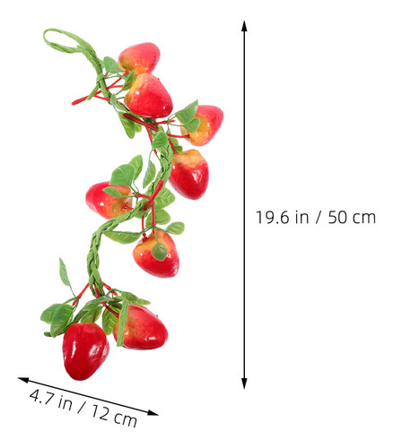 4 Unidades De Fresas Falsas: Fresas Rojas Artificiales