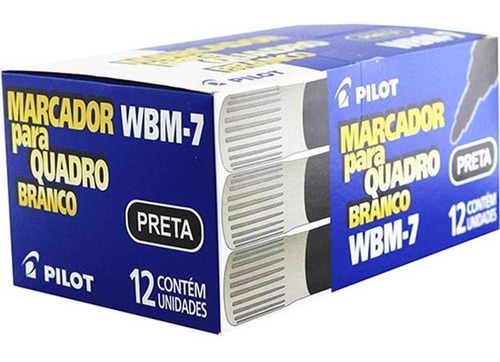 Caneta Pilot Marca Quadro Wbm-7 Preta Caixa C/12 Und