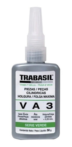 Trabasil Va3 50g Adhesivo Anaerobico Piezas Cilindricas Verd