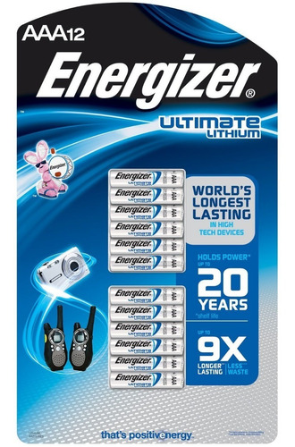Baterias Energizer Ultimate Lithium Aaa (12 Pk.)