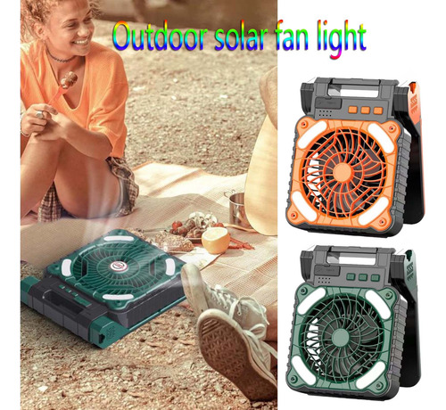 Ventilador Solar Para Exteriores, Acampada, Pesca, Usb, Dobl