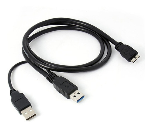 Un Cable Micro Usb B 3.0 Y Doble A Para Mover El Disco Duro