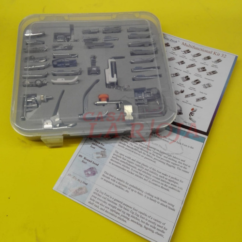 Set Kit De 32 Pie Prensatelas Caja Plastica Janome, Brother