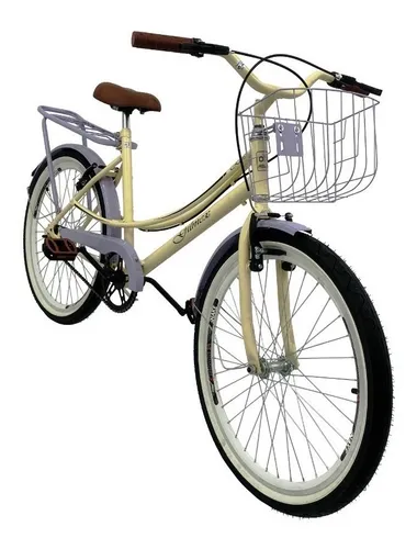 Bicicleta Retro Vintage Teen Aro 24 Cesta Paralama Bagageiro