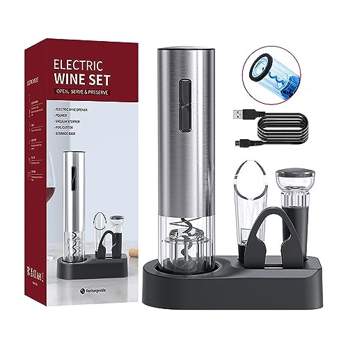 Eviotechli Electric Wine Opener,usb Automatic Corkscrew Remo