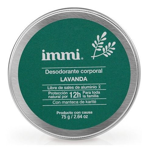 Immi Desodorante Natural Lavanda Niaouli Mujer Hombre Crema 