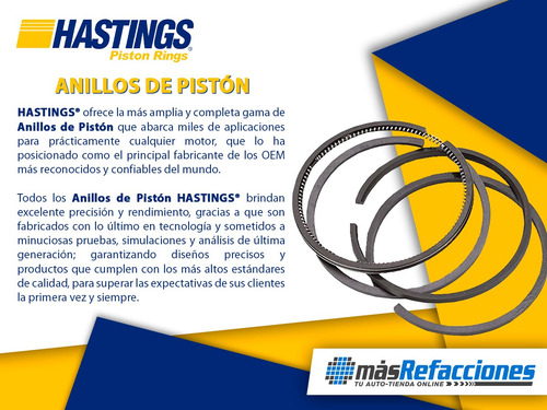 Anillos Pistón 0.50 Ram 50 L4 2.4l De 1990 A 1993 Hastings