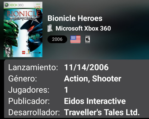 Bionicle Heroes - Eidos Interactive - Xbox 360 - Pinky Games (Usado)