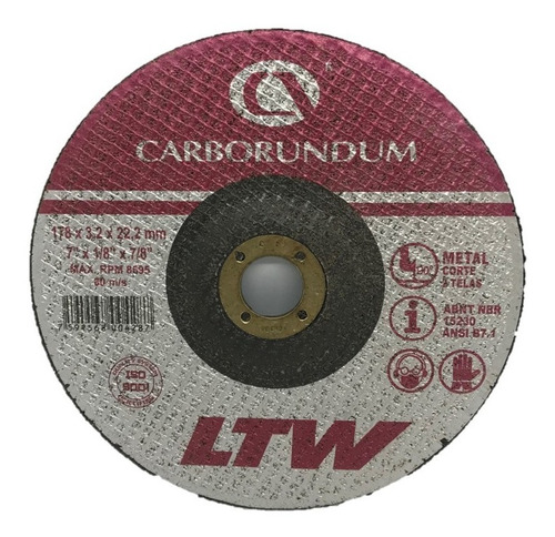 Disco De Corte Normal 7'' X 1/8'' X 7/8''
