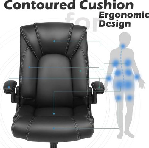 Outfine Silla De Oficina Grande Y Alta Con Brazos Abatibles,