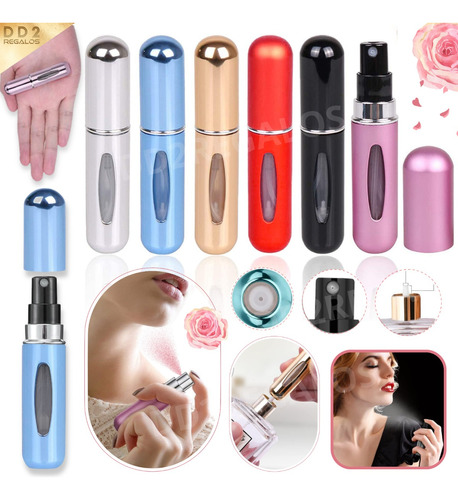 Imagen 1 de 10 de Mini Perfumero Portátil Recargable 5ml Atomizador Colores