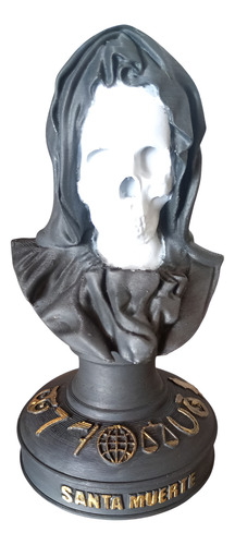 Busto La Santa Muerte / San La Muerte 14cm Gis Plomo