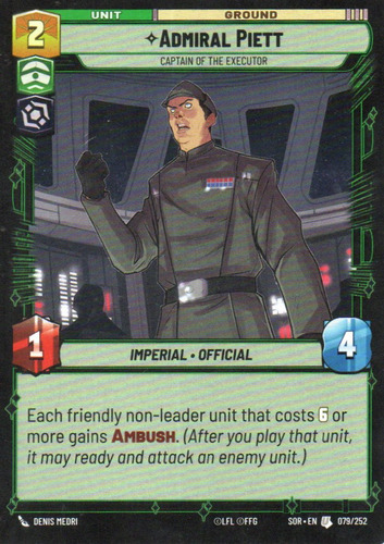 Admiral Piett Carta Star Wars Sor79 Uncomun