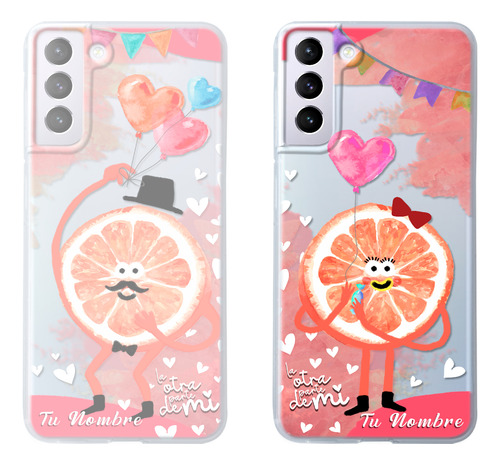 Funda Para Galaxy De Parejas Media Naranja Nombre De Ella