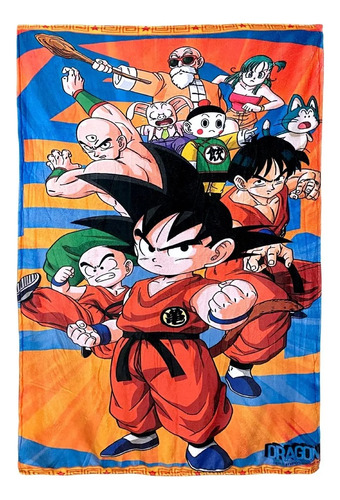 Frazada Extra Calida, Confortable Dragon Ball Z 160x180cm Dragon Ball Z Blanco