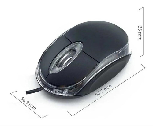 Mouse Usb Com Fio Óptico Black Led Vermelho Pc Notebook