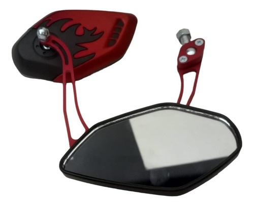 Chu Juego De Espejos Retrovisor Universal 10 Mm Flamas Rojo