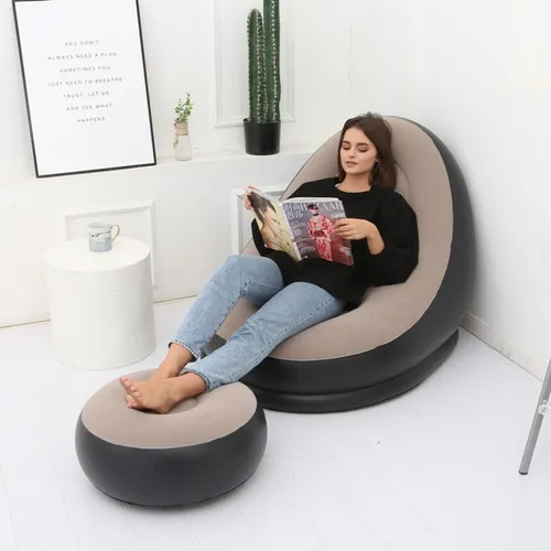 Sofá Inflable Con Mini Puff Para Pies
