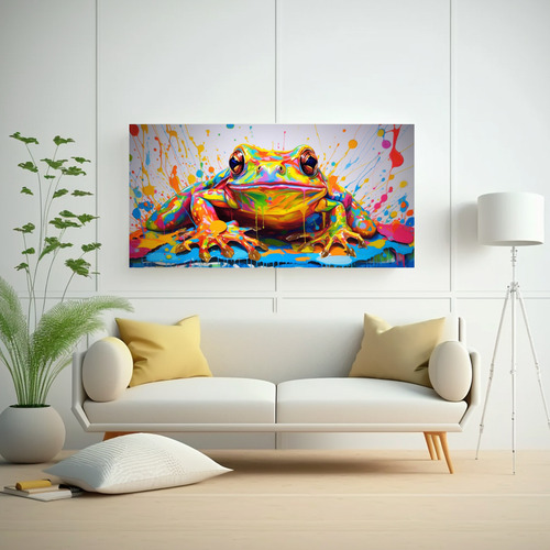 60x30cm Cuadros De Ranas Y Sapos En Colores Arcoíris Y Dora
