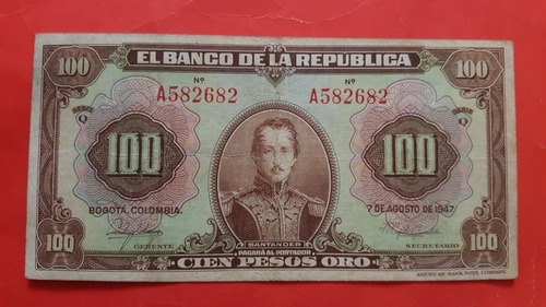 Cien Pesos 1947 6 Digitos.