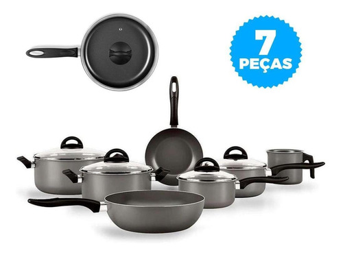 Conjunto De Panelas Brinox Chilli 7pçs Prata - 7014/105