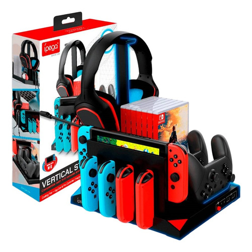 Soporte Vertical Porta Juegos Nintendo Switch Base Cargador