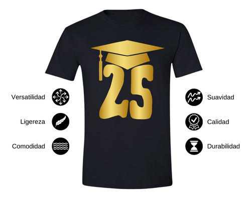 Playera Hombre Graduación Graduado Birrete