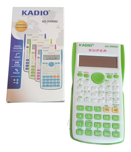 Calculadora Científica Kadio Kd-350msc 240 Funciones Verde