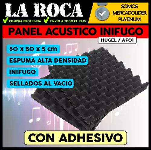 Panel Acustico Ignifugo 50x50x5cm Con Adhesivo Alta Densidad