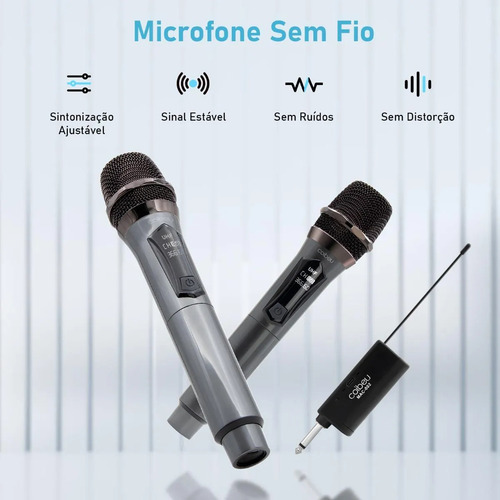 Microfone Sem Fio Coibeu Mac-002 Duplo Profissional
