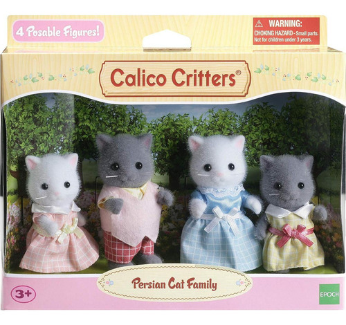 Familia De Gatos Persas Calico Critters - Set 4 Figuras