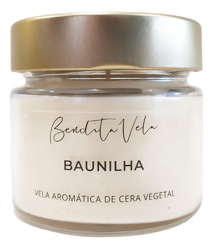 Vela Vegetal Aroma Baunilha 140g Metal - Bendita Vela - Full